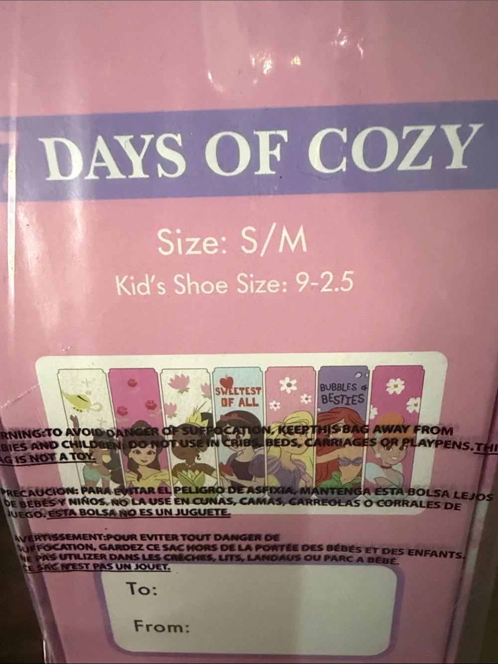 Disney Princess Cozy Socks Gift Set - Pink size small/medium